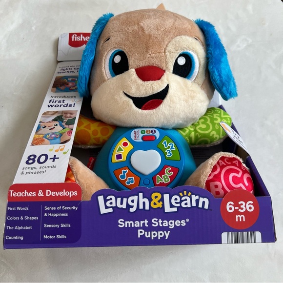 Fisher-Price Laugh & Learn Smart Stages Puppy Musical Plush Toy 6–36M - Picture 4 of 9
